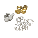 A selection of brass instrument small spare parts.