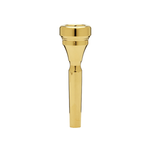 Image showing the Denis Wick DW4882 gold plated trumpet mouthpiece and the Denis Wick logo.