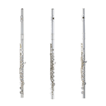 Images of the John Packer JP111 flute, Yamaha YFL-212 flute and the Pearl Dolce 695 Flute.