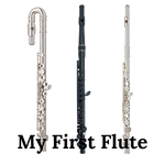 Images of John Packer JP011CH, Novu Student and JP011 flutes. Plus text of 'My First Flute'.
