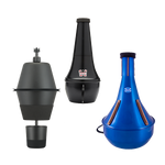 Image is a selection of tuba mutes.