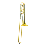 Image of the Yamaha YSL-882 Tenor Trombone and Yamaha logo.