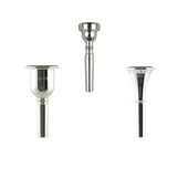 A selection of John Packer brass mouthpieces for trumpet, tuba and French horn.