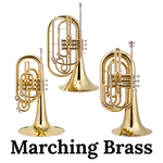 Images of John Packer Marching Brass, JP2051 Mellophone, JP2052 French Horn and JP2053 Baritone Horn.