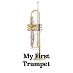 Image of the John Packer JP051 Bb trumpet and the words 'My First Trumpet'.