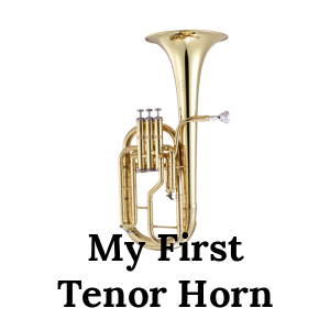 Image of the John Packer JP072 Tenor Horn and the text 'My First Tenor Horn'.