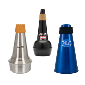 Image of a selection of trombone mutes.
