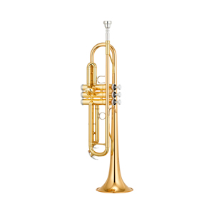 Image of the Yamaha YTR-4335G trumpet and logo.