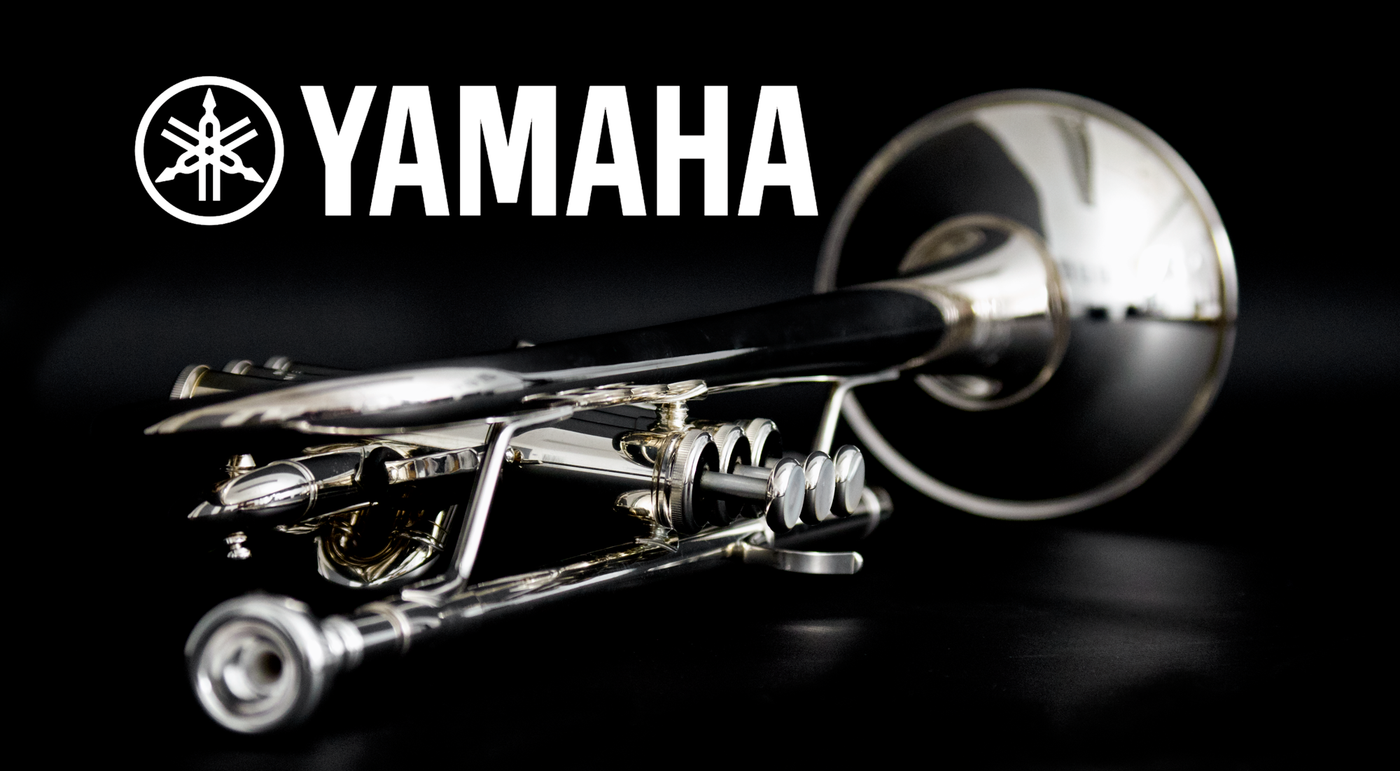Yamaha YTR-8345 02 Xeno trumpet and logo.