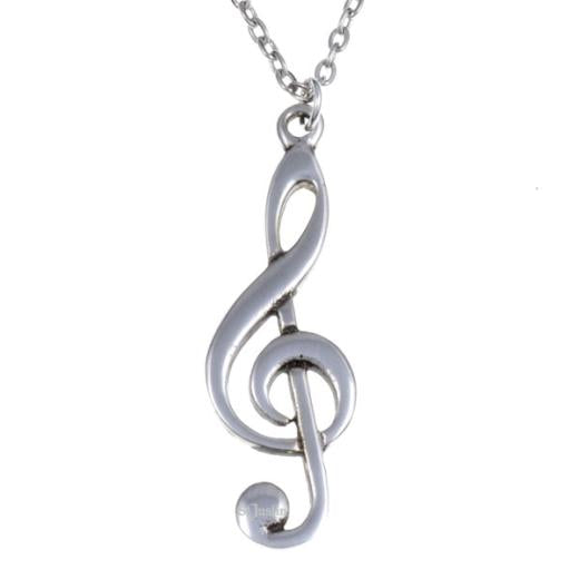Treble Clef Pewter Pendant